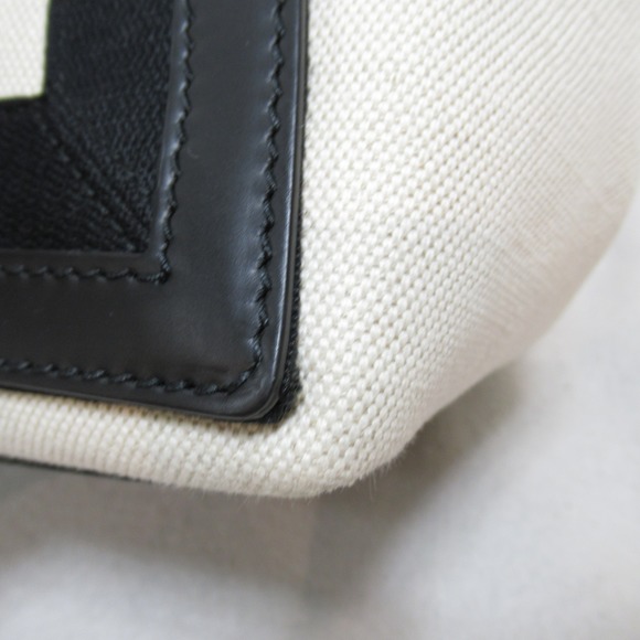 Balenciaga Navy Cabas Tote Bag Leather Canvas Black Natural - Picture 8 of 10